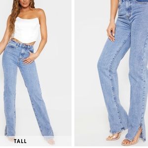 Tall Mid Wash Split Hem Jeans